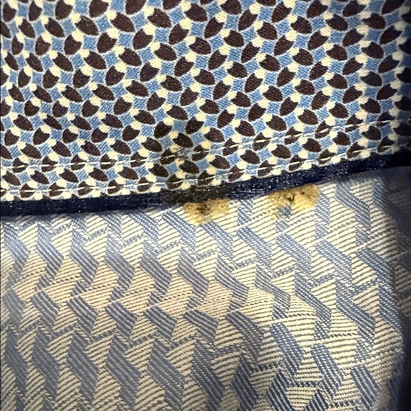 Bugatchi - Men’s Dress Shirt Blue Geometric Pattern Button Front XL XXL - Picture 8 of 9